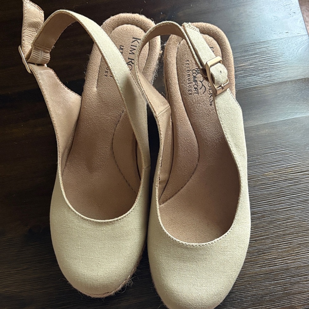 Kim Rogers Tan Espadrille Slingbacks